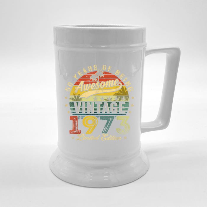 50 Year Old Vintage 1973 Limited Edition 50th Birthday Front & Back Beer Stein