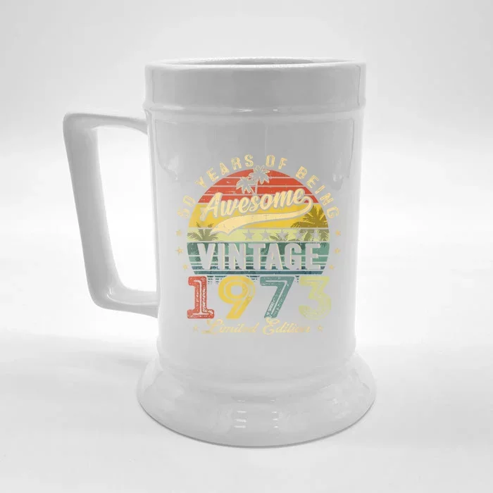 50 Year Old Vintage 1973 Limited Edition 50th Birthday Front & Back Beer Stein