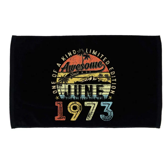 50 Year Old Awesome Since June 1973 50th Birthday Microfiber Hand Towel