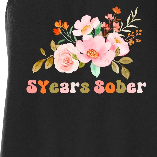 5 Years Sober Gift Sober Anniversary Gift Sobriety Gift Recovery Soberversary Women's Racerback Tank