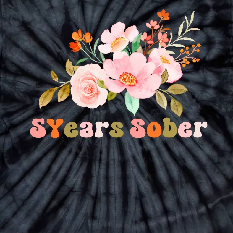 5 Years Sober Gift Sober Anniversary Gift Sobriety Gift Recovery Soberversary Tie-Dye T-Shirt