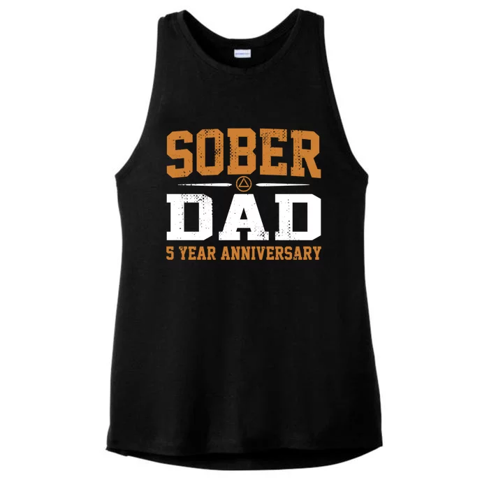 5 Years Sober Dad Aa Alcoholics Anonymous Recovery Sobriety Gift Ladies Tri-Blend Wicking Tank