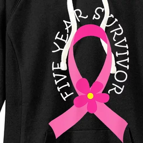 5 Year Survivor Pink Ribbon Breast Cancer Women's Fleece Hoodie