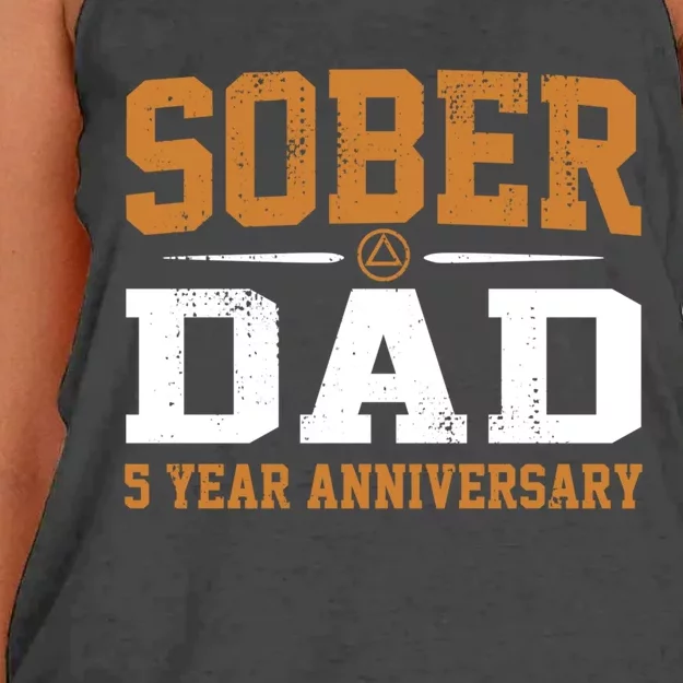 5 Years Sober Dad Aa Alcoholics Anonymous Recovery Sobriety Gift Women's Knotted Racerback Tank