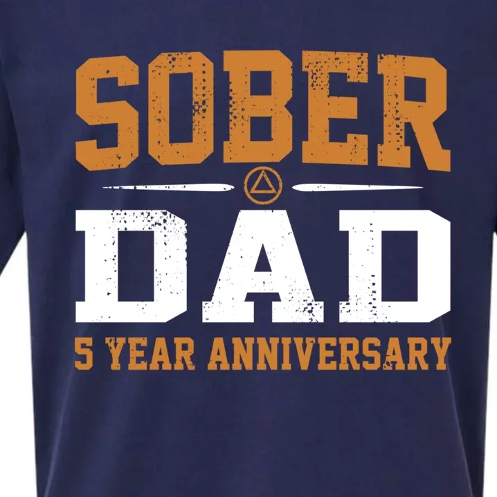 5 Years Sober Dad Aa Alcoholics Anonymous Recovery Sobriety Gift Sueded Cloud Jersey T-Shirt