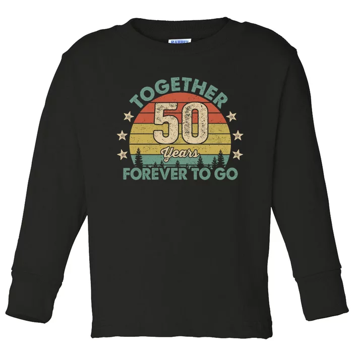 50 Years Together To Go Vintage Toddler Long Sleeve Shirt