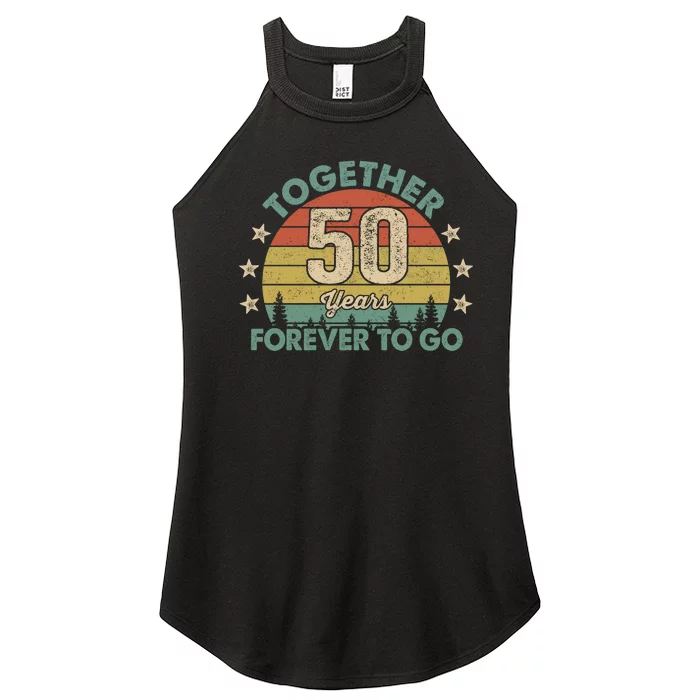 50 Years Together To Go Vintage Women’s Perfect Tri Rocker Tank