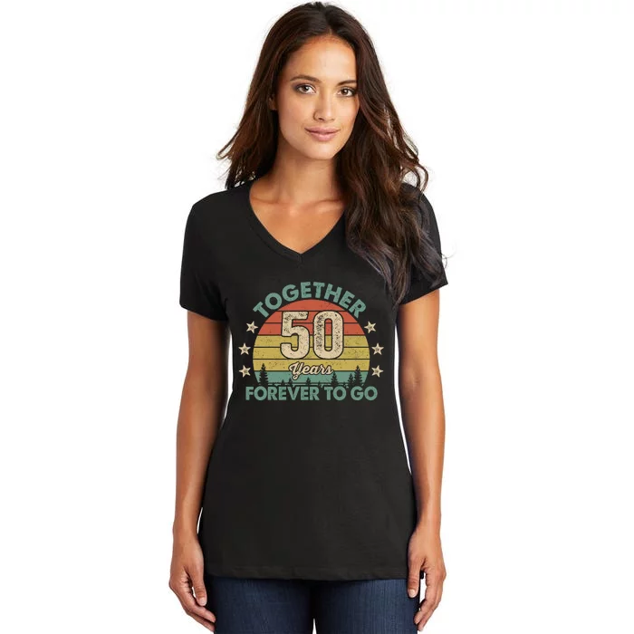 50 Years Together To Go Vintage Women's V-Neck T-Shirt