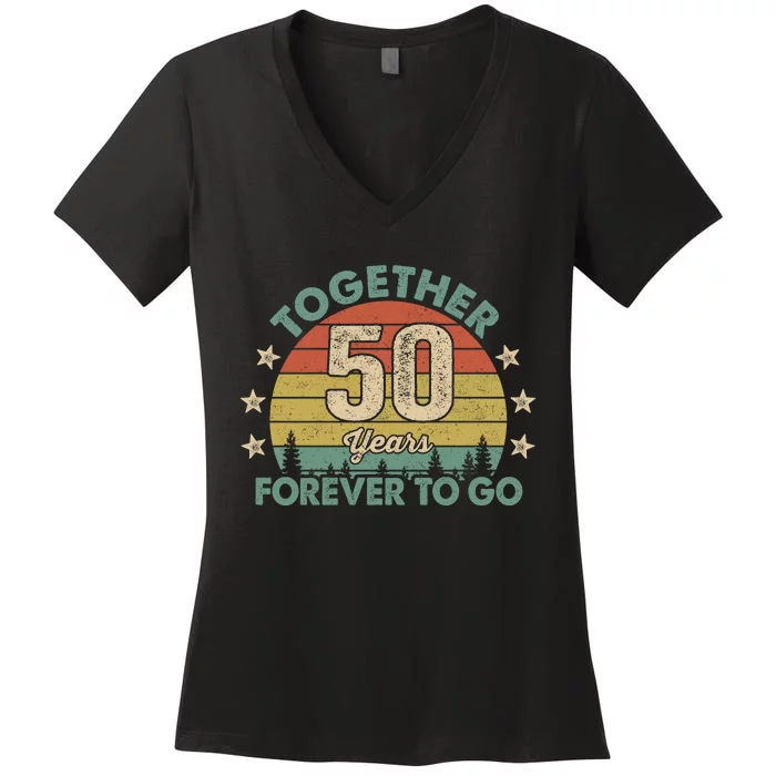 50 Years Together To Go Vintage Women's V-Neck T-Shirt