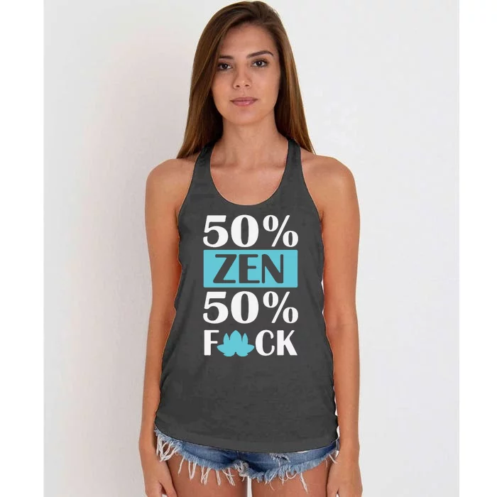 50% Zen 50% Fuck Women's Knotted Racerback Tank