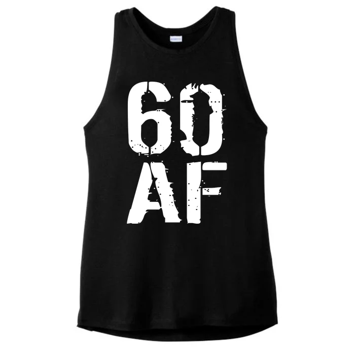 60 AF 60th Birthday Ladies Tri-Blend Wicking Tank