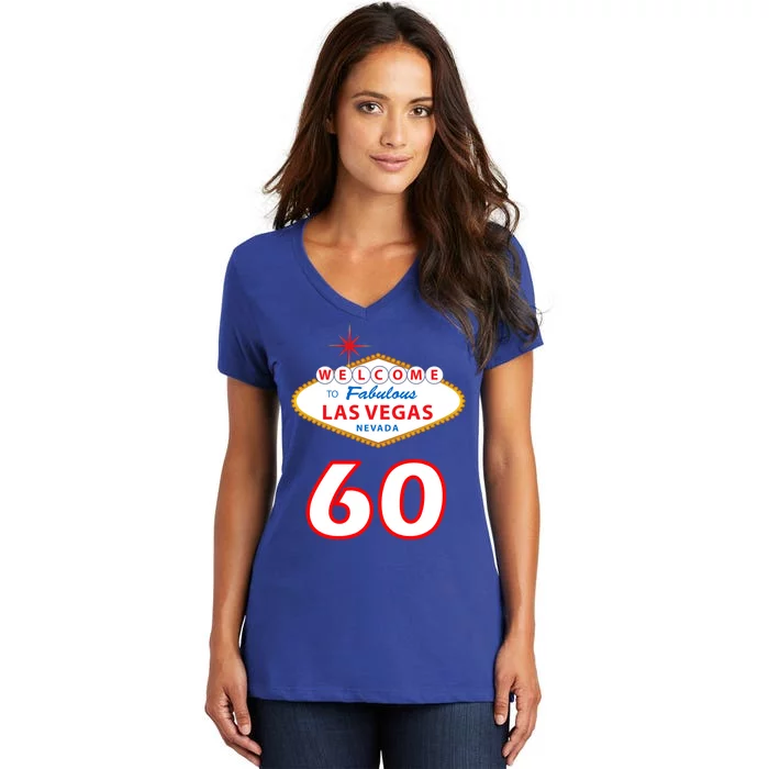 60 Years Old In Vegas - 60th Birthday Women's V-Neck T-Shirt