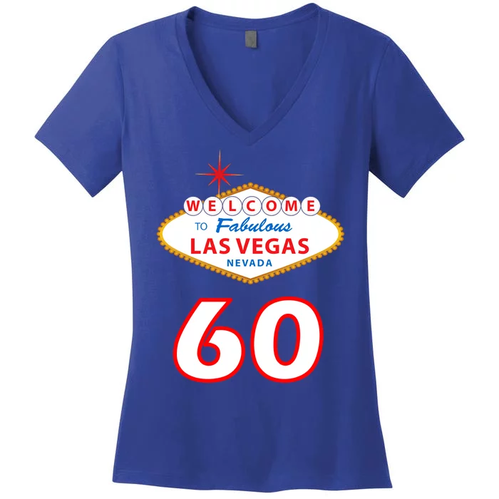 60 Years Old In Vegas - 60th Birthday Women's V-Neck T-Shirt