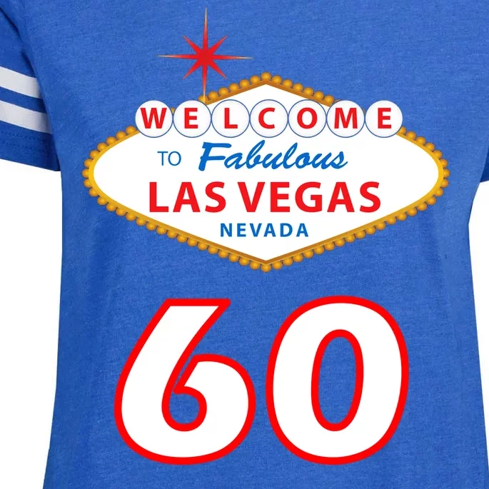 60 Years Old In Vegas - 60th Birthday Enza Ladies Jersey Football T-Shirt