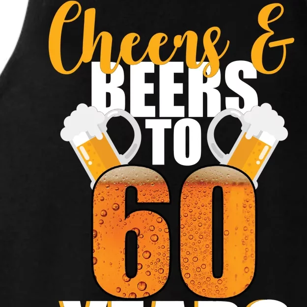 60th Birthday Cheers & Beers To 60 Years Ladies Tri-Blend Wicking Tank