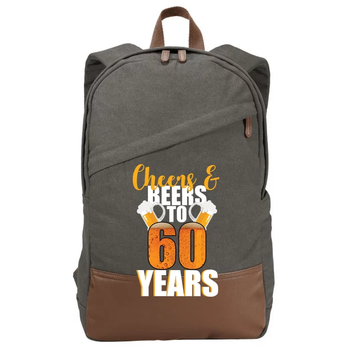 60th Birthday Cheers & Beers To 60 Years Cotton Canvas Backpack