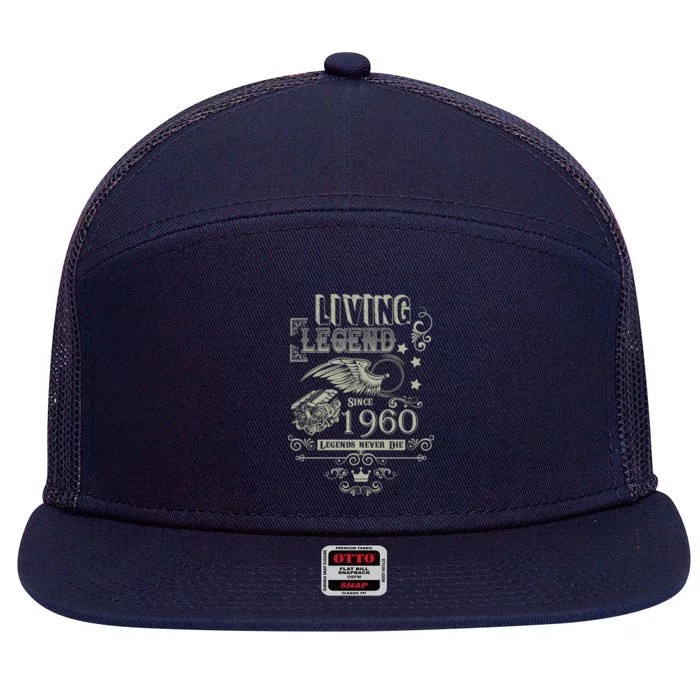 60th Birthday Legend Since 1960 7 Panel Mesh Trucker Snapback Hat