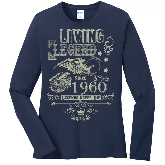 60th Birthday Legend Since 1960 Ladies Long Sleeve Shirt