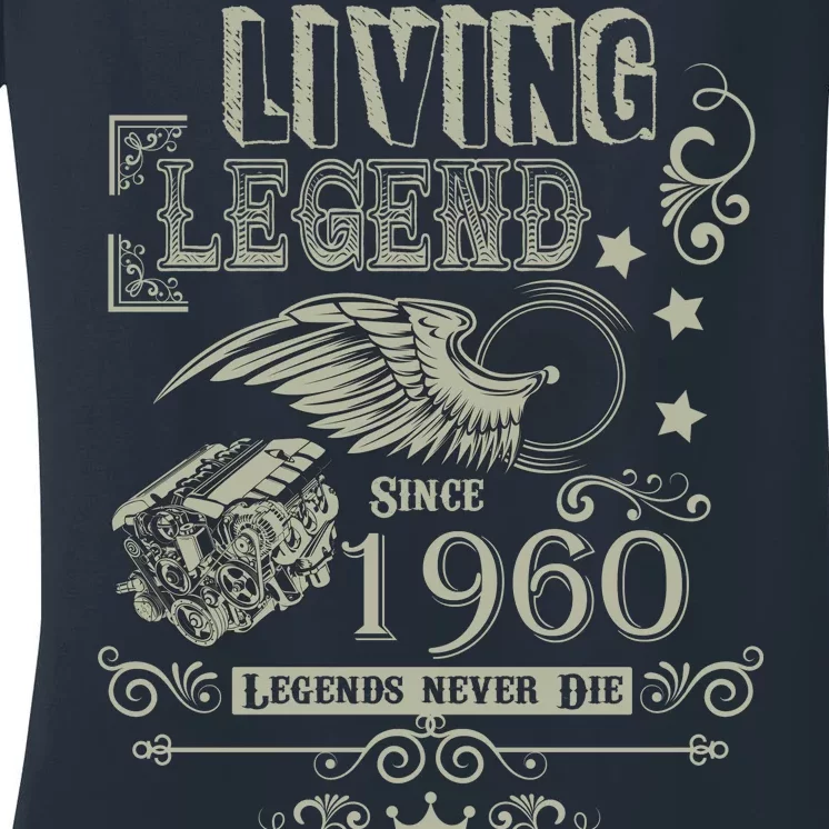 60th Birthday Legend Since 1960 Women's V-Neck T-Shirt