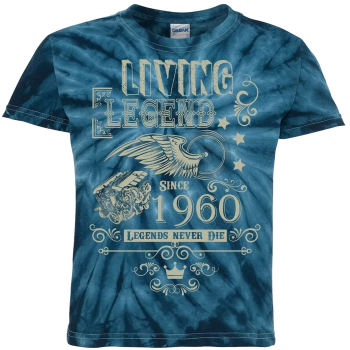 60th Birthday Legend Since 1960 Kids Tie-Dye T-Shirt