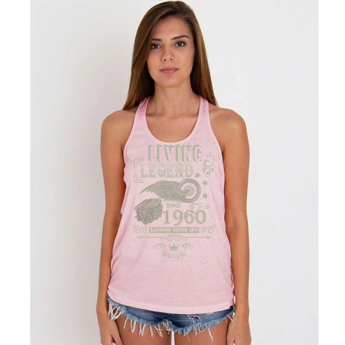 60th Birthday Legend Since 1960 Women's Knotted Racerback Tank