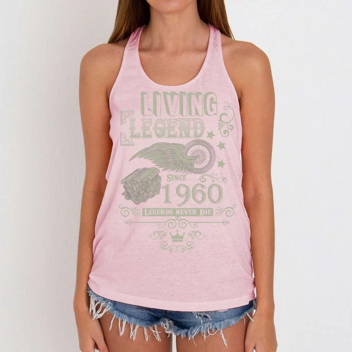 60th Birthday Legend Since 1960 Women's Knotted Racerback Tank