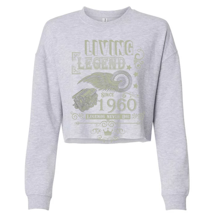 60th Birthday Legend Since 1960 Cropped Pullover Crew