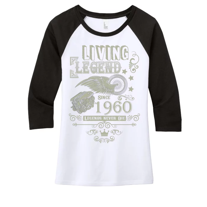 60th Birthday Legend Since 1960 Women's Tri-Blend 3/4-Sleeve Raglan Shirt