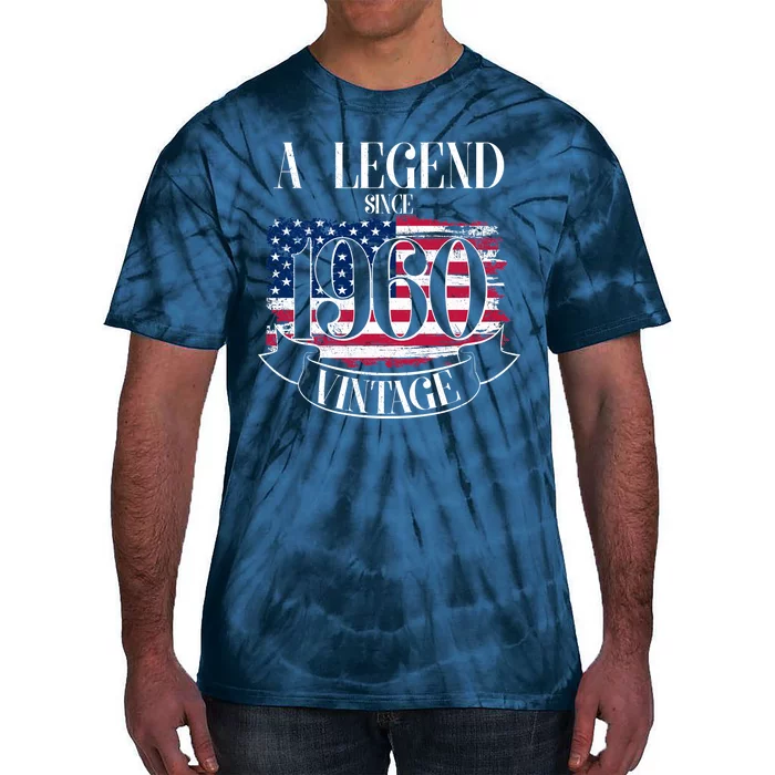 60th Birthday Legend Since 1960 Vintage USA Flag Tie-Dye T-Shirt