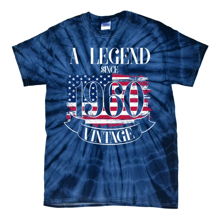 60th Birthday Legend Since 1960 Vintage USA Flag Tie-Dye T-Shirt