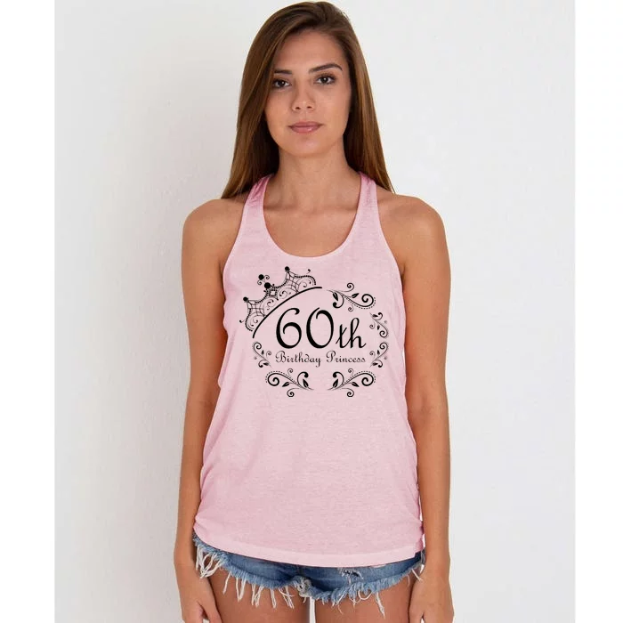 60th Birthday Princess Women's Knotted Racerback Tank