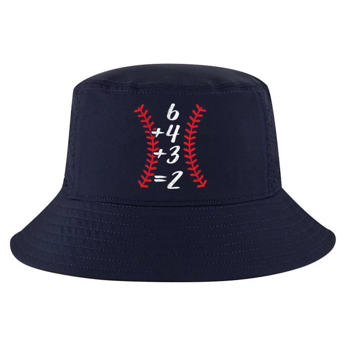 6+4+3 2 Baseball Laces Funny Double Play Math Turn Two Cute Gift Cool Comfort Performance Bucket Hat