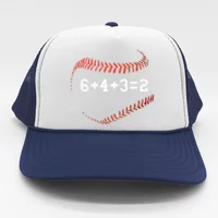 6+4+3=2 Funny Baseball Double Play Wool Snapback Cap