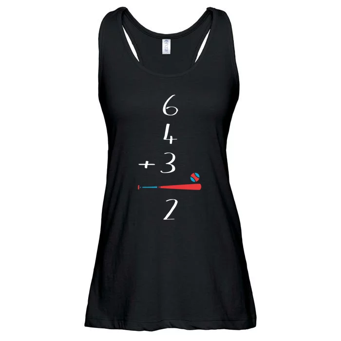 6 4 3 2 Double Play Baseball chrismtas Ladies Essential Flowy Tank