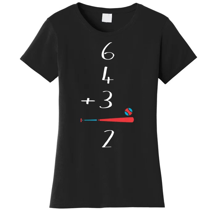 6 4 3 2 Double Play Baseball chrismtas Women's T-Shirt