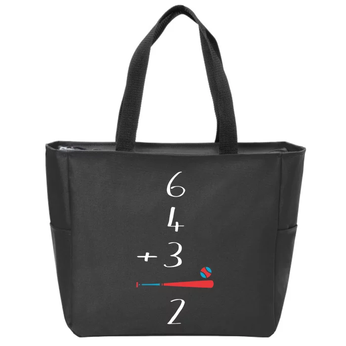 6 4 3 2 Double Play Baseball chrismtas Zip Tote Bag