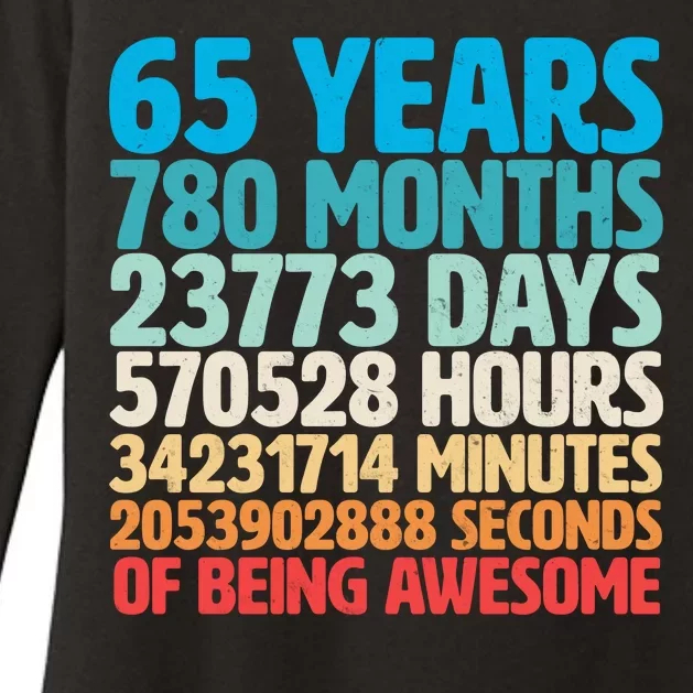 65 Years Of Being Awesome Birthday Time Breakdown Womens CVC Long Sleeve Shirt