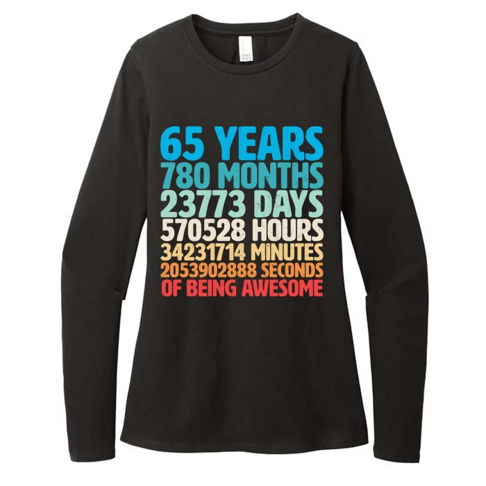 65 Years Of Being Awesome Birthday Time Breakdown Womens CVC Long Sleeve Shirt