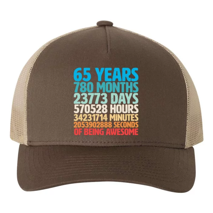 65 Years Of Being Awesome Birthday Time Breakdown Yupoong Adult 5-Panel Trucker Hat