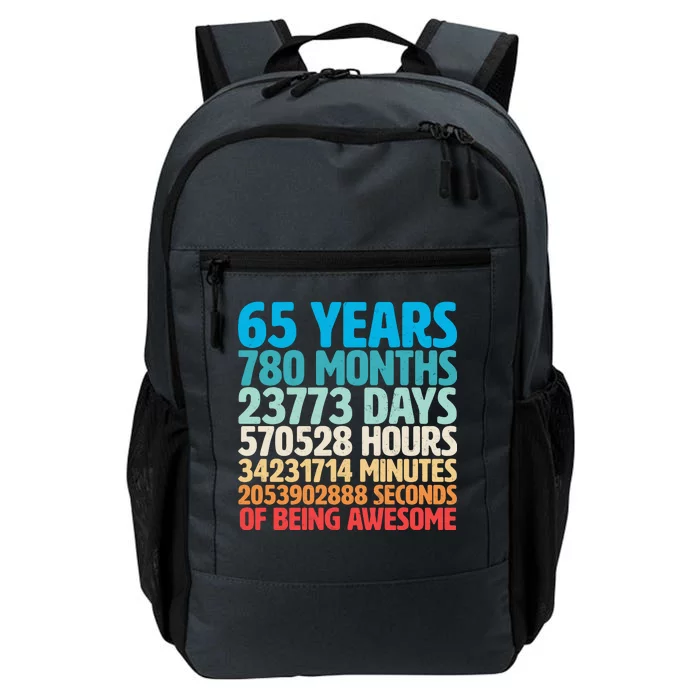 65 Years Of Being Awesome Birthday Time Breakdown Daily Commute Backpack