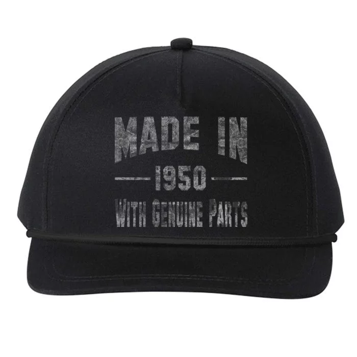 65th Birthday Gift Made In 1950 With Genuine Parts Snapback Five-Panel Rope Hat