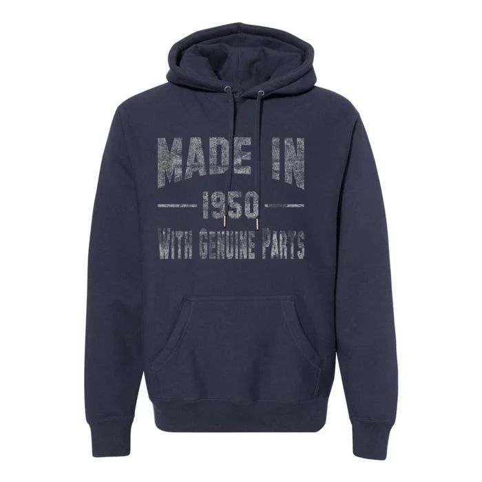 65th Birthday Gift Made In 1950 With Genuine Parts Premium Hoodie