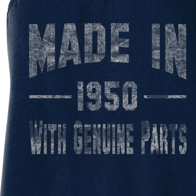 65th Birthday Gift Made In 1950 With Genuine Parts Women's Racerback Tank