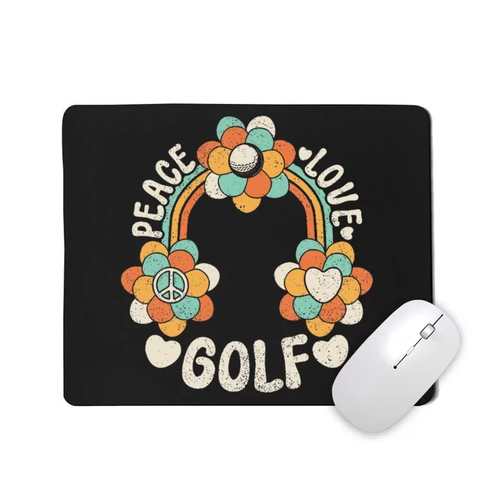 60s 70s Groovy Rainbow Outfit Hippie Lover Peace Love Golf Mousepad