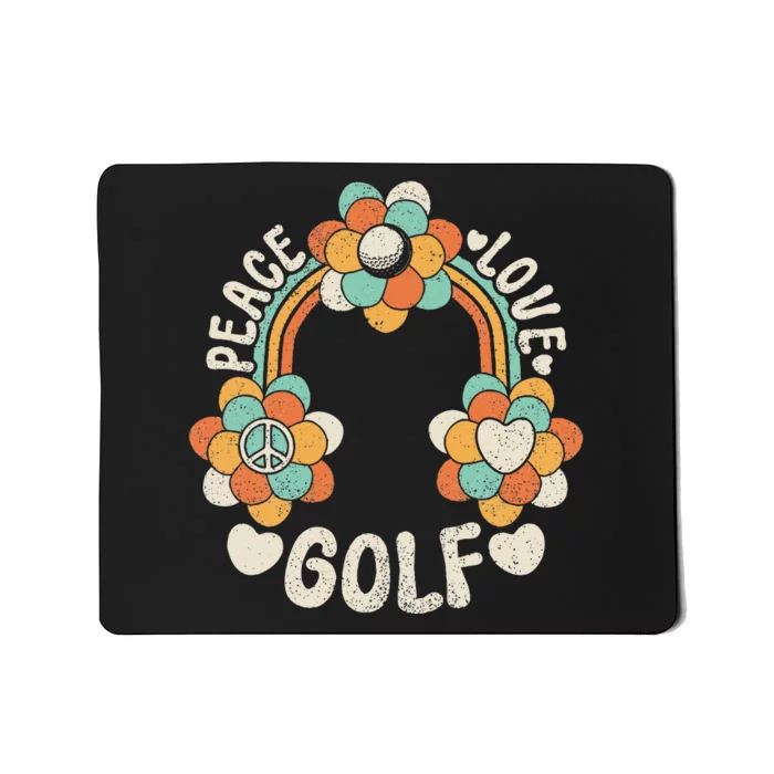 60s 70s Groovy Rainbow Outfit Hippie Lover Peace Love Golf Mousepad