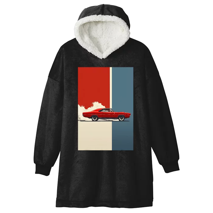 60s 70s Plymouth Road Runner Hemi The American Muscle Car Hooded Wearable Blanket