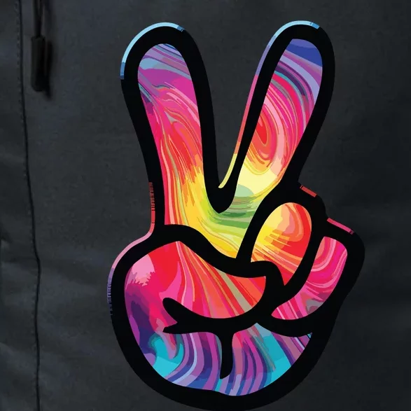 60s 70s Tie Dye Peace Hand Sign Hippie Daily Commute Backpack