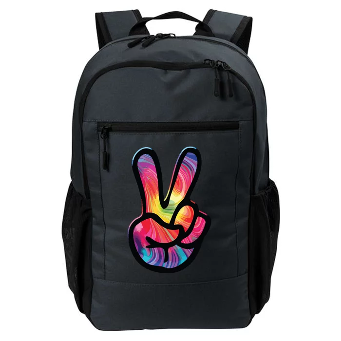 60s 70s Tie Dye Peace Hand Sign Hippie Daily Commute Backpack