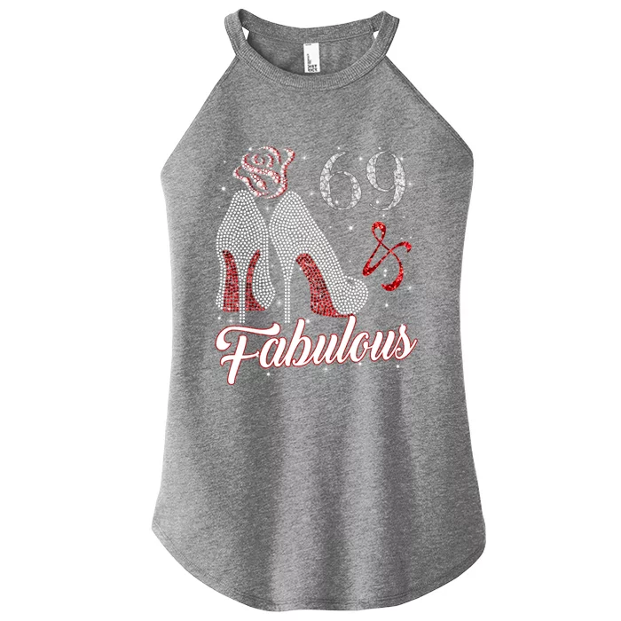 69 And And Fabulous 1952 69th Birthday Gift Tee Gift Women’s Perfect Tri Rocker Tank