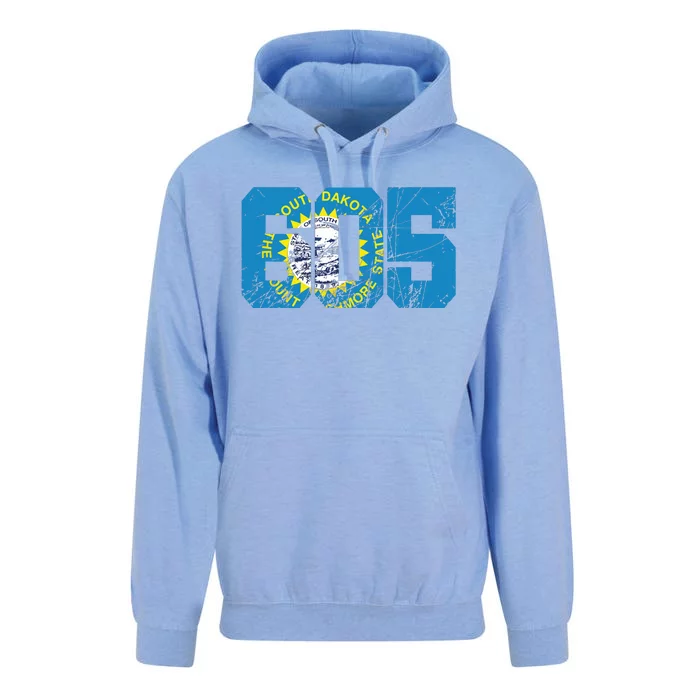 605 Area Code Flag Of South Dakota State Vintage Unisex Surf Hoodie